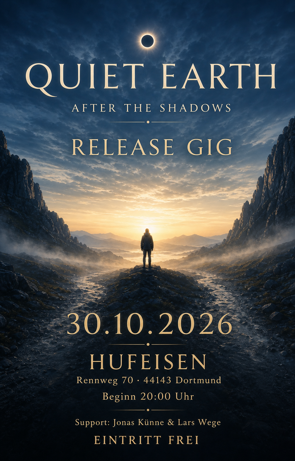 Quiet Earth — After The Shadows album release show, October 30, 2026 at Hufeisen Dortmund